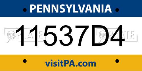 11537D4 Pennsylvania License Plate