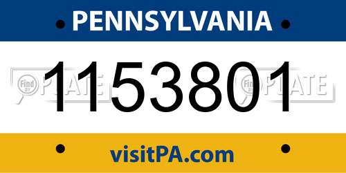 1153801 Pennsylvania License Plate