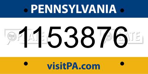 1153876 Pennsylvania License Plate