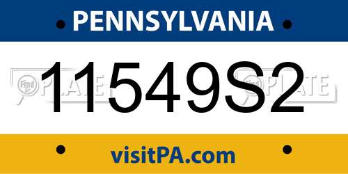11549S2 Pennsylvania License Plate