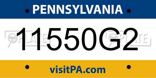 11550G2 Pennsylvania License Plate