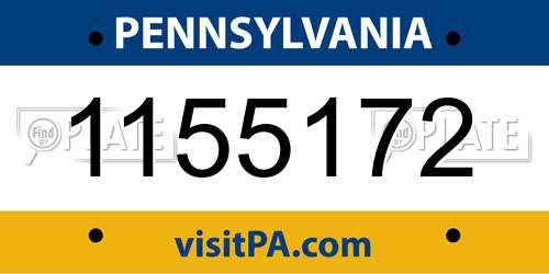 1155172 Pennsylvania License Plate