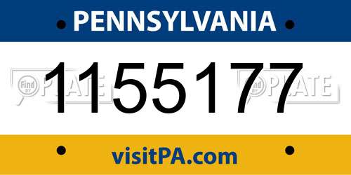 1155177 Pennsylvania License Plate