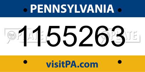 1155263 Pennsylvania License Plate