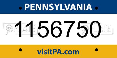 1156750 Pennsylvania License Plate