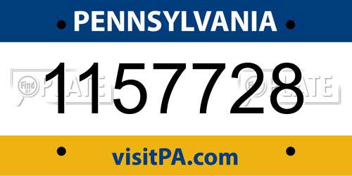1157728 Pennsylvania License Plate