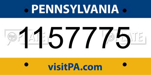 1157775 Pennsylvania License Plate