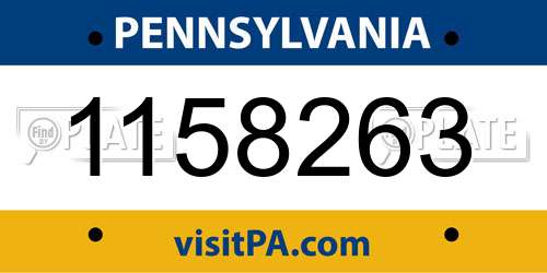 1158263 Pennsylvania License Plate