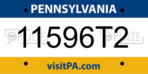 11596T2 Pennsylvania License Plate
