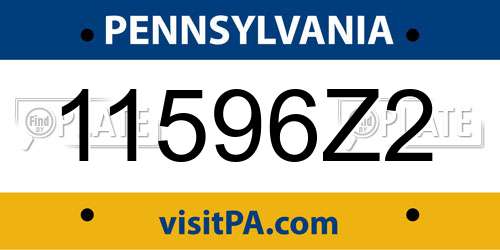 11596Z2 Pennsylvania License Plate