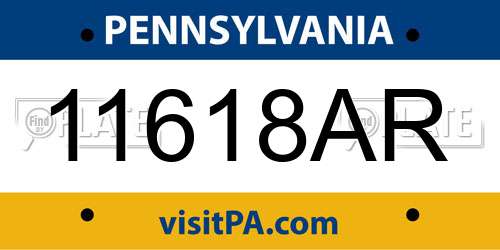 11618AR Pennsylvania License Plate