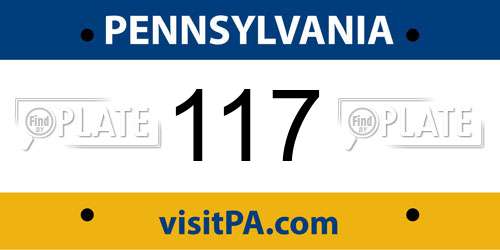 117 Pennsylvania License Plate