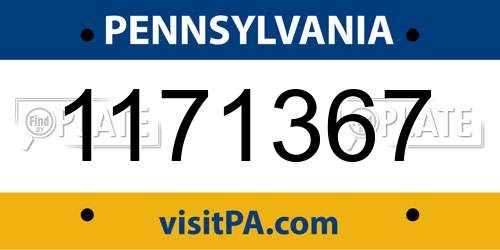 1171367 Pennsylvania License Plate