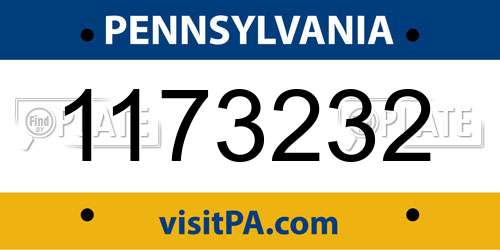1173232 Pennsylvania License Plate