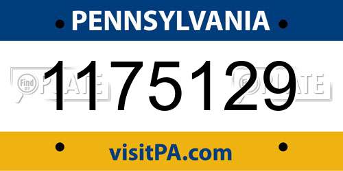 1175129 Pennsylvania License Plate