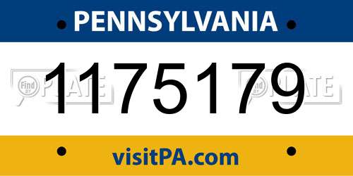 1175179 Pennsylvania License Plate