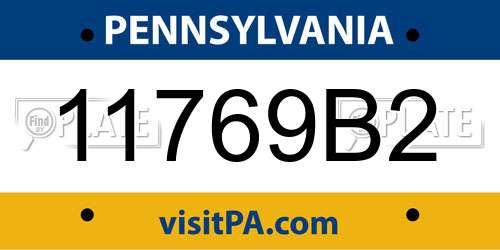 11769B2 Pennsylvania License Plate