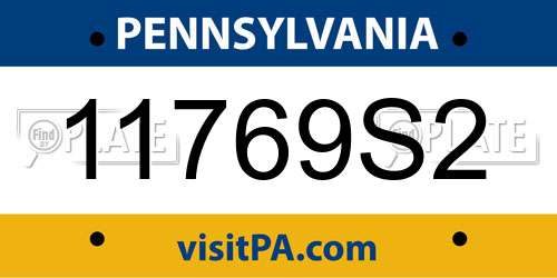 11769S2 Pennsylvania License Plate