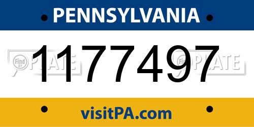 1177497 Pennsylvania License Plate
