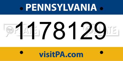 1178129 Pennsylvania License Plate