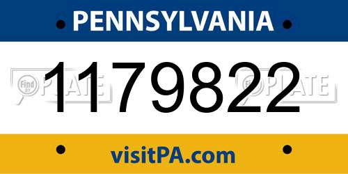 1179822 Pennsylvania License Plate