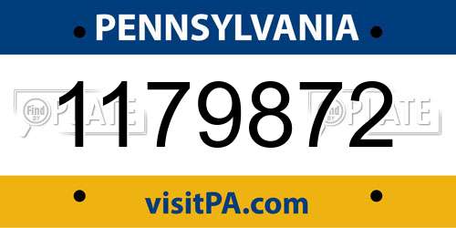 1179872 Pennsylvania License Plate