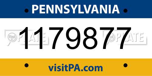 1179877 Pennsylvania License Plate