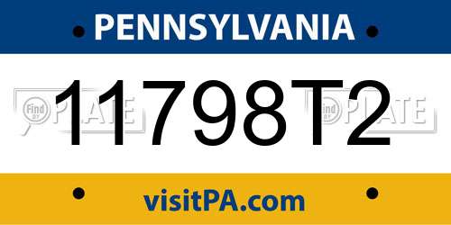 11798T2 Pennsylvania License Plate