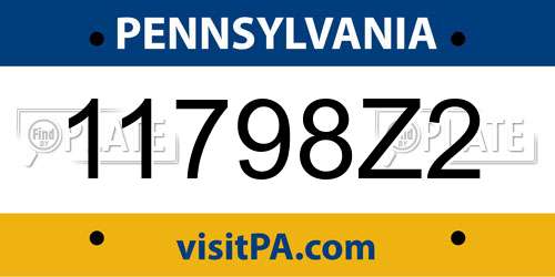 11798Z2 Pennsylvania License Plate