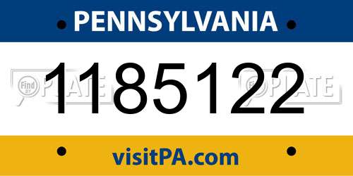 1185122 Pennsylvania License Plate