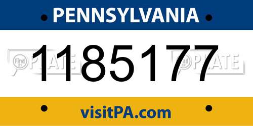 1185177 Pennsylvania License Plate
