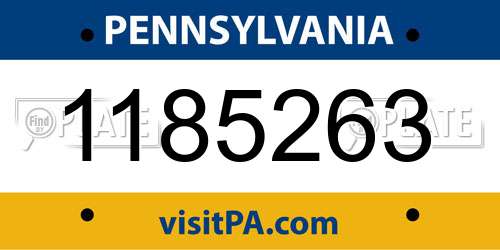 1185263 Pennsylvania License Plate