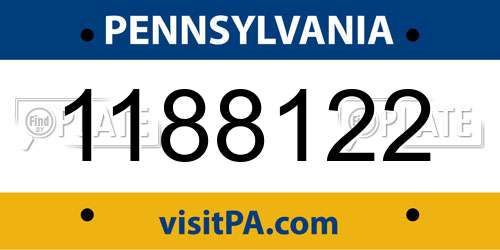 1188122 Pennsylvania License Plate
