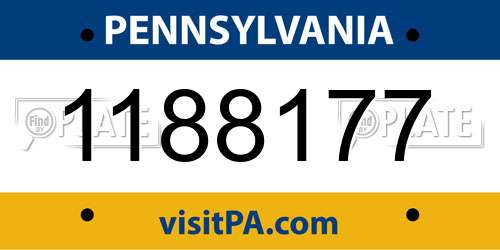 1188177 Pennsylvania License Plate