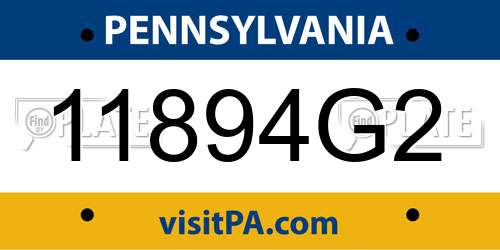 11894G2 Pennsylvania License Plate