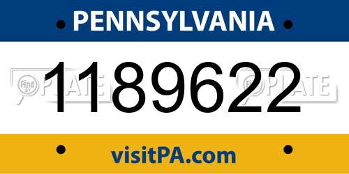 1189622 Pennsylvania License Plate