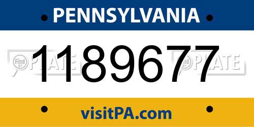 1189677 Pennsylvania License Plate