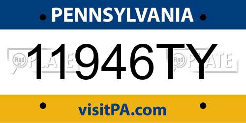 11946TY Pennsylvania License Plate
