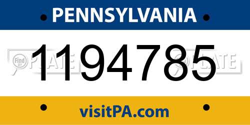 1194785 Pennsylvania License Plate