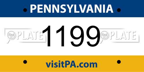 1199 Pennsylvania License Plate