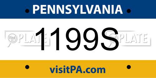 1199S Pennsylvania License Plate