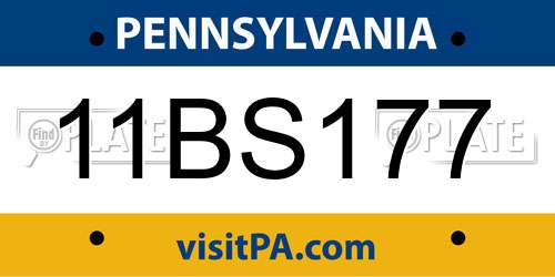 11BS177 Pennsylvania License Plate
