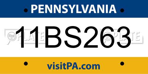 11BS263 Pennsylvania License Plate