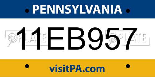 11EB957 Pennsylvania License Plate