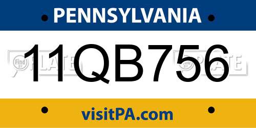 11QB756 Pennsylvania License Plate