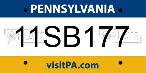 11SB177 Pennsylvania License Plate