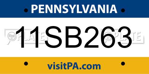 11SB263 Pennsylvania License Plate