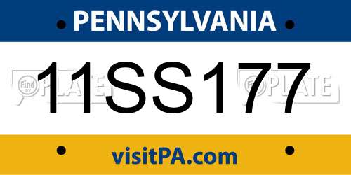 11SS177 Pennsylvania License Plate