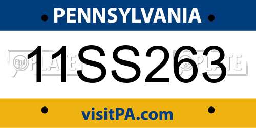 11SS263 Pennsylvania License Plate