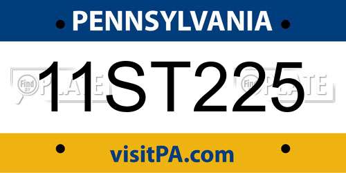 11ST225 Pennsylvania License Plate